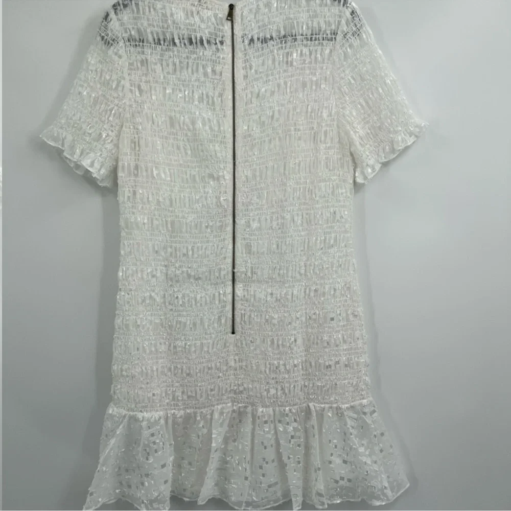 Ted baker London white tildra smoked fit and flare mini dress size large 10 nwt - Picture 6 of 11